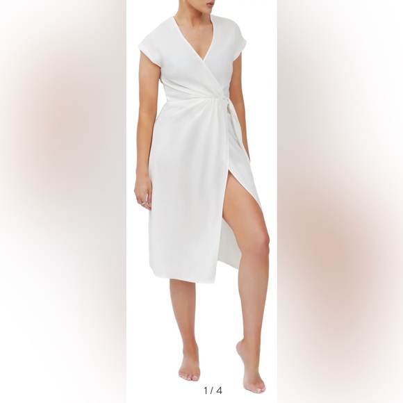 4TH & RECKLESS White Midi Wrap Dress Size Medium (8-10) NWT - Picture 5 of 13